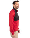 2026 Senior PGA Championship Cutter & Buck Adapt Eco Knit Hybrid Recycled Mens Quarter Zip Cardinal Red/Black Side Thumbnail Image
