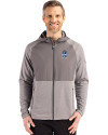 2026 Senior PGA Championship Cutter & Buck Peshastin Fleece Recycled Mens Hybrid Jacket Elemental Grey Heather Front Thumbnail Image