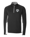 Texas A&M Aggies Cutter & Buck Traverse Colorblock Stretch Quarter Zip Mens Pullover Black Mannequin Thumbnail Image