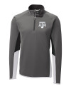 Texas A&M Aggies Cutter & Buck Traverse Colorblock Stretch Quarter Zip Mens Pullover Elemental Grey Mannequin Thumbnail Image