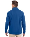 Toronto Blue Jays 2025 American League Champions Cutter & Buck Adapt Eco Knit Stretch Recycled Mens Big and Tall Quarter Zip Pullover Tour Blue Back Thumbnail Image