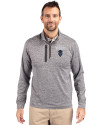Howard Bison Cutter & Buck Stealth Heathered Mens Big and Tall  Quarter Zip Pullover Elemental Grey Front Thumbnail Image
