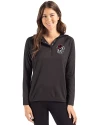 Georgia Bulldogs Cutter & Buck Coastline Epic Comfort Recycled Womens Hooded Shirt Black Front Thumbnail Image