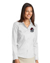Georgia Bulldogs Cutter & Buck Epic Easy Care Fine Twill Womens Long Sleeve Dress Shirt White Front Thumbnail Image