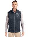 Howard Bison Cutter & Buck Mainsail Sweater-Knit Mens Full Zip Vest Liberty Navy Heather Front Thumbnail Image