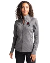 Georgia Bulldogs Cutter & Buck Adapt Eco Knit Heather Recycled Womens Full Zip Black Heather Front Thumbnail Image