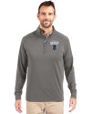 Howard Bison Cutter & Buck Adapt Eco Knit Stretch Recycled Mens Quarter Zip Pullover Elemental Grey Front Thumbnail Image