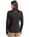 Los Angeles Dodgers 2025 World Series Champions Cutter & Buck Traverse Stretch Eco Quarter Zip Womens Pullover Black Back Thumbnail Image