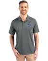 Los Angeles Dodgers 2025 World Series Champions Cutter & Buck Prospect Eco Textured Stretch Recycled Mens Big & Tall Polo Elemental Grey Front Thumbnail Image