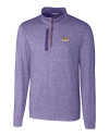LSU Tigers Cutter & Buck Stealth Heathered Quarter Zip Mens Pullover College Purple Mannequin Thumbnail Image