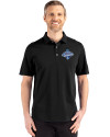 Los Angeles Dodgers 2025 World Series Champions Cutter & Buck Advantage Refresh Epic Confidence Recycled Mens Tri-Blend Pique Polo Black Front Thumbnail Image