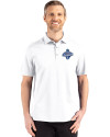 Los Angeles Dodgers 2025 World Series Champions Cutter & Buck Advantage Refresh Epic Confidence Recycled Mens Tri-Blend Pique Polo White Front Thumbnail Image