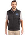 Los Angeles Dodgers 2025 World Series Champions Cutter & Buck Stealth Hybrid Quilted Mens Windbreaker Vest Black Front Thumbnail Image