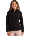 Clique Haven Recycled Womens Quarter Zip Pullover Black Front Thumbnail Image