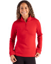 Clique Haven Recycled Womens Quarter Zip Pullover Red Front Thumbnail Image