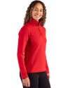 Clique Haven Recycled Womens Quarter Zip Pullover Red Side Thumbnail Image