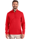 Clique Haven Recycled Mens Quarter Zip Pullover Red Front Thumbnail Image