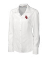 Oklahoma Sooners  Cutter & Buck Epic Easy Care Nailshead Womens Long Sleeve Dress Shirt White Mannequin Thumbnail Image