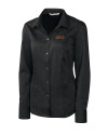 UOP Tigers Cutter & Buck Epic Easy Care Nailshead Womens Long Sleeve Dress Shirt Black Mannequin Thumbnail Image