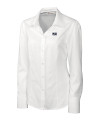 Jackson State Tigers Cutter & Buck Epic Easy Care Nailshead Womens Long Sleeve Dress Shirt White Mannequin Thumbnail Image