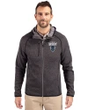 Howard Bison Cutter & Buck Mainsail Full Zip Hooded Mens Jacket Charcoal Heather Front Thumbnail Image