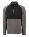Georgia Bulldogs Alumni Cutter & Buck Adapt Eco Knit Hybrid Recycled Mens Quarter Zip Black Heather/Black Mannequin Thumbnail Image