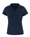 Fairleigh Dickinson Knights Cutter & Buck Daybreak Eco Recycled Womens V-neck Polo Navy Blue Mannequin Thumbnail Image