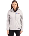 View image 1: Fairleigh Dickinson Knights Cutter & Buck Evoke Recycled Honeycomb Fleece Womens Full Zip Jacket CONCRETE Front
