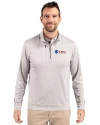 Fairleigh Dickinson Knights Cutter & Buck Stealth Heathered Quarter Zip Mens Pullover Polished Medium Gray Front Thumbnail Image