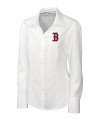 Boston Red Sox Cutter & Buck Epic Easy Care Nailshead Womens Long Sleeve Dress Shirt White Mannequin Thumbnail Image