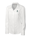 View image 1: Seattle Mariners Cutter & Buck Epic Easy Care Nailshead Womens Long Sleeve Dress Shirt White Mannequin