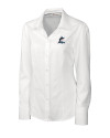 Miami Marlins Cutter & Buck Epic Easy Care Nailshead Womens Long Sleeve Dress Shirt White Mannequin Thumbnail Image