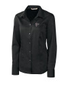 Atlanta Falcons Cutter & Buck Epic Easy Care Nailshead Womens Long Sleeve Dress Shirt Black Mannequin Thumbnail Image