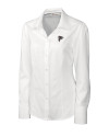 View image 2: Atlanta Falcons Cutter & Buck Epic Easy Care Nailshead Womens Long Sleeve Dress Shirt White Mannequin
