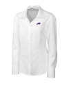 Buffalo Bills Cutter & Buck Epic Easy Care Nailshead Womens Long Sleeve Dress Shirt White Mannequin Thumbnail Image