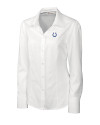 Indianapolis Colts Cutter & Buck Epic Easy Care Nailshead Womens Long Sleeve Dress Shirt White Mannequin Thumbnail Image
