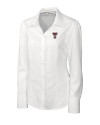 Texas Tech Red Raiders Cutter & Buck Epic Easy Care Nailshead Womens Long Sleeve Dress Shirt White Mannequin Thumbnail Image