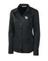 Kentucky Wildcats Cutter & Buck Epic Easy Care Nailshead Womens Long Sleeve Dress Shirt Black Mannequin Thumbnail Image