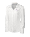 TCU Horned Frogs Cutter & Buck Epic Easy Care Nailshead Womens Long Sleeve Dress Shirt White Mannequin Thumbnail Image