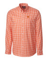 Clemson Tigers Cutter & Buck Men's L/S League Gingham College Orange Mannequin Thumbnail Image