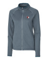 Cleveland Guardians Cutter & Buck Womens Discovery Windblock Jacket Soapstone Mannequin Thumbnail Image