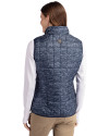 Seafair Cutter & Buck Rainier PrimaLoft® Epic Versatility Printed Womens Insulated Recycled Full Zip Puffer Vest Dark Navy Back Thumbnail Image