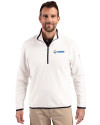 Seafair Cutter & Buck Cascade Eco Fleece Mens Quarter Zip Jacket Shell/Navy Blue Front Thumbnail Image