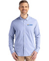 Seafair Cutter & Buck Skyline Epic Confidence Recycled Pinstripe Mens Long Sleeve Dress Shirt Tour Blue/White Front Thumbnail Image