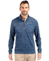 Seafair Cutter & Buck Traverse Stretch Eco Camo Print Quarter Zip Mens Pullover Navy Blue Front Thumbnail Image