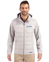 Seafair Cutter & Buck Evoke Hybrid Softshell Recycled Full Zip Mens Hooded Jacket CONCRETE Front Thumbnail Image