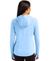 Seafair Cutter & Buck Adapt Knit Recycled Womens Heathered Hooded Pullover Atlas Heather Back Thumbnail Image