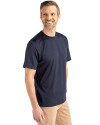 Seafair Cutter & Buck Coastline Epic Comfort Recycled Mens Short Sleeve Tee Navy Blue Side Thumbnail Image