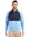 Seafair Cutter & Buck Adapt Eco Knit Hybrid Recycled Mens Quarter Zip Atlas/Navy Blue Front Thumbnail Image