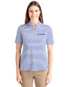 Seafair Cutter & Buck Virtue Eco Pique Stripe Recycled Womens Top Tour Blue Front Thumbnail Image